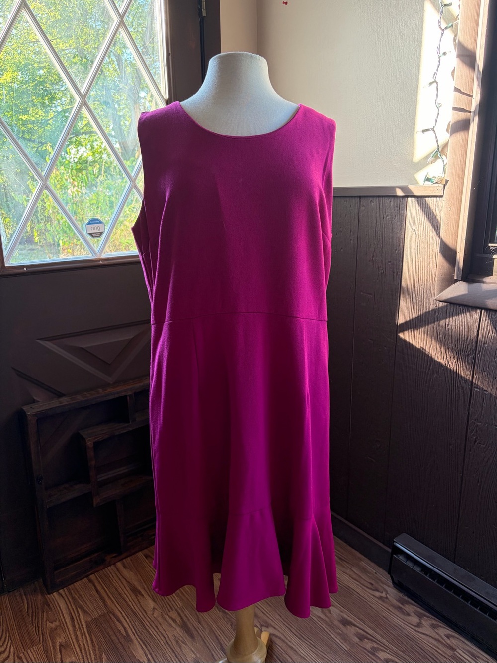 a new day pink flared dress Sleeveless A-Line Midi Dress in Magenta